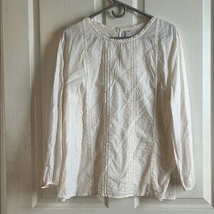 Old Navy Cream Blouse with Textured Design